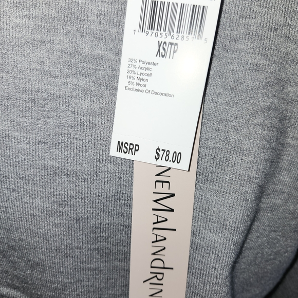 NWT Gray Pearl-Embellished Turtleneck Sweater - Picture 3 of 4